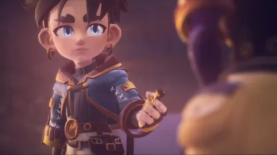 Duskfade opening scene with the young hero facing an older character in a room